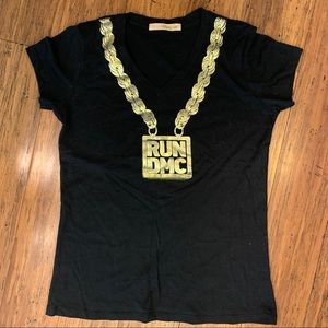 RUN DMC black woman’s T-shirt, Large, EUC